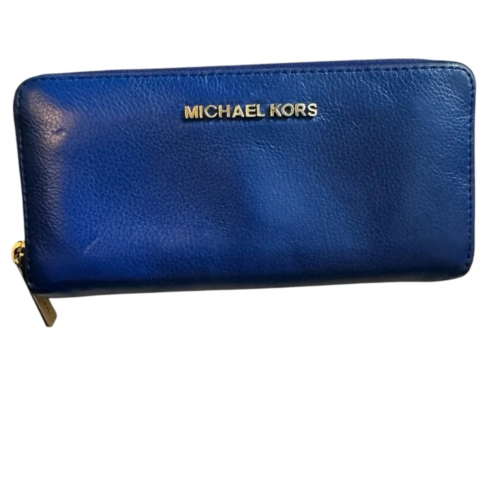Michael Kors Blue Leather Wallet